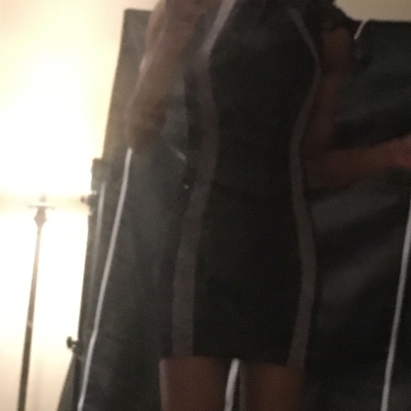 Urban Planet Black and Grey Stripped Dress - Picture 4 of 4